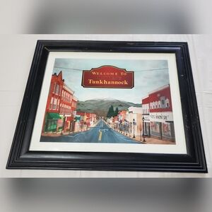 Welcome to Historic Tunkhannock Street Scene Art Wood Frame with Glass